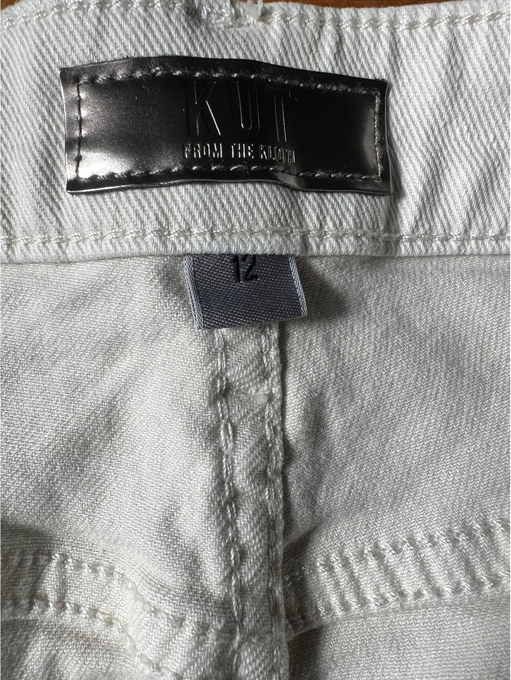 Kut from the Kloth Cream Ashley High Rise Slouchy Barrel Jeans Size 12 - Picture 3 of 9